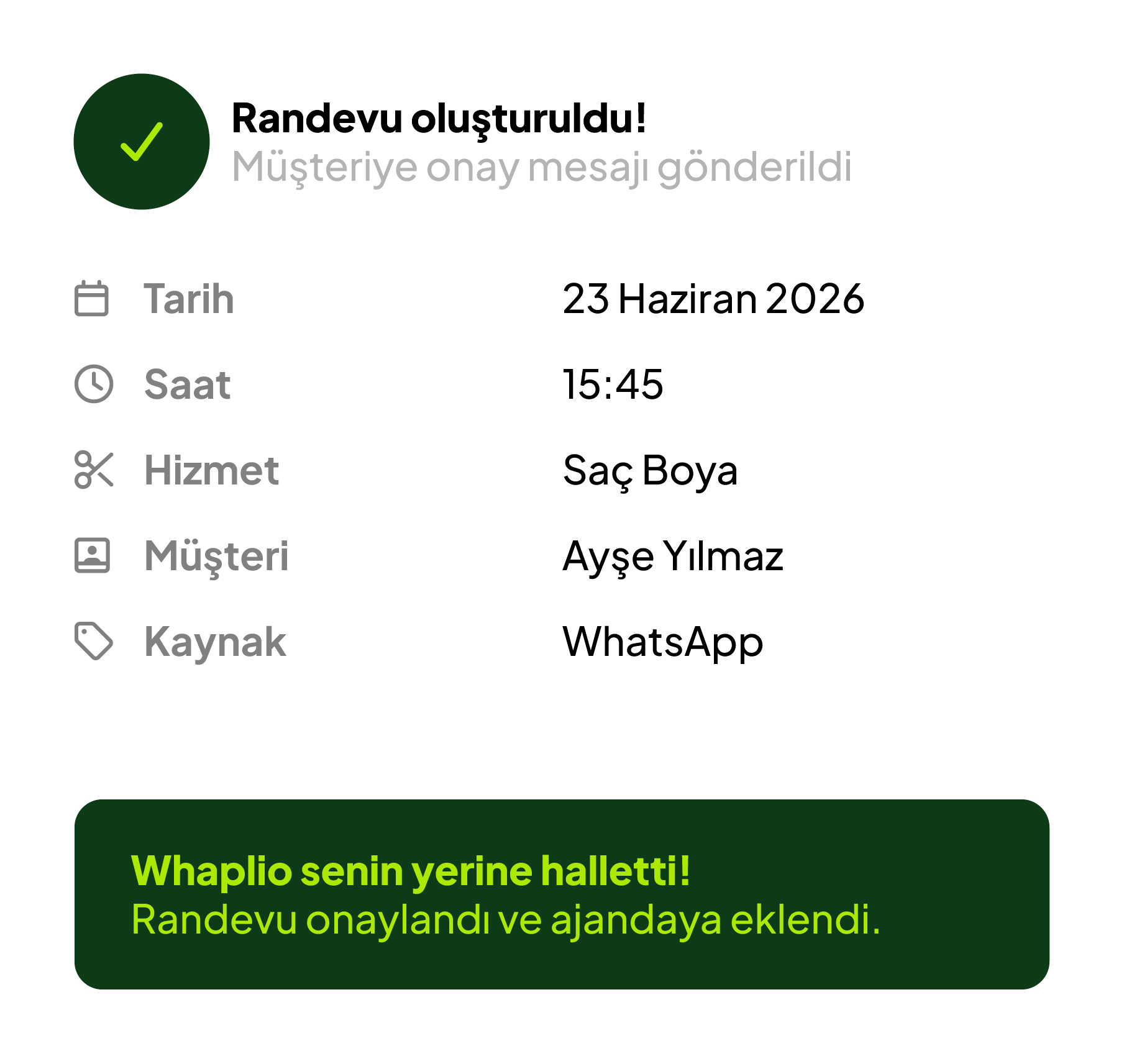 WhatsApp Randevu Asistanı ⎮ Whaplio